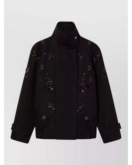 Golden Goose Deluxe Brand Black Cotton Short Single-Breasted Trench Coat