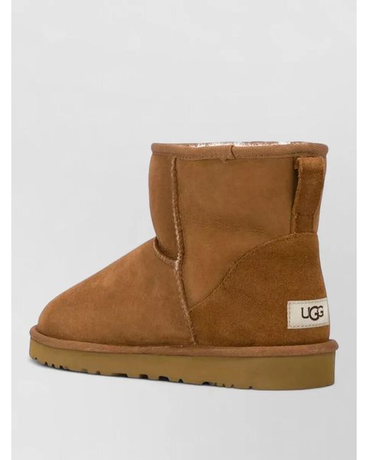 Ugg Brown Mini Ankle Boots Round Toe
