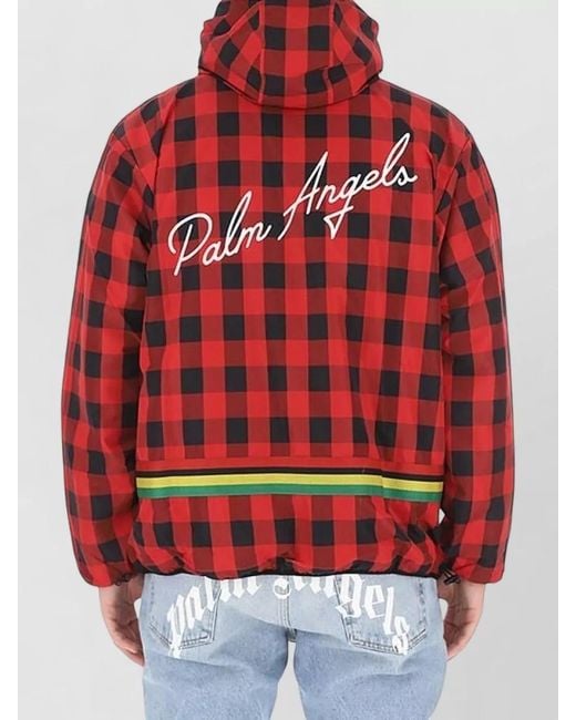 Palm Angels Red Printed Raincoat for men