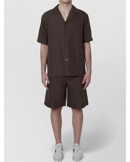 Gucci Multicolor Gg Fabric Bowling Shirt Cuban Collar for men