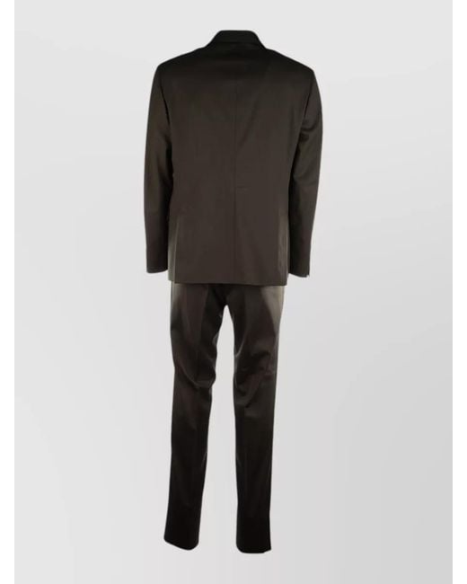 Colamarino Black Suit Double Breasted Button Detailing Flap Pockets for men