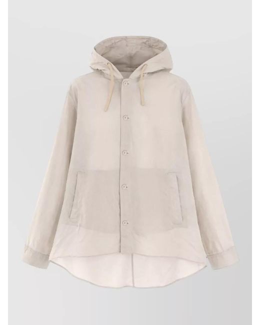 Our Legacy Natural Hooded Jacket Long Sleeves Drawstring Pockets for men