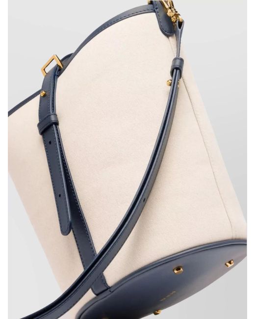 Patou White Leather Small Bucket Bag