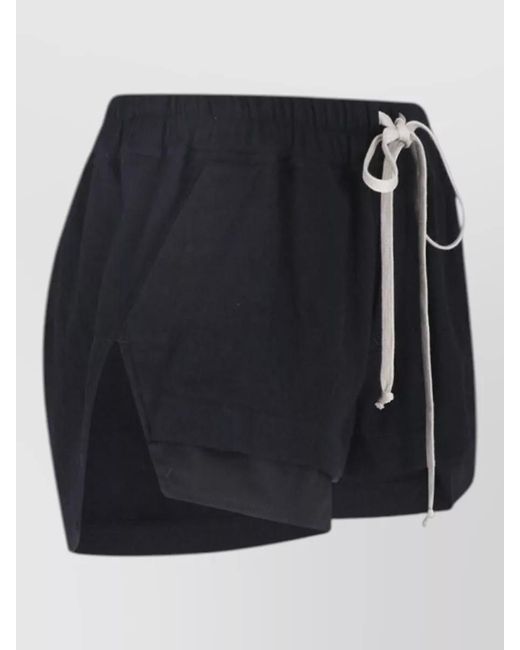 Rick Owens Black Casual Shorts Lightweight Fabric Side Slits