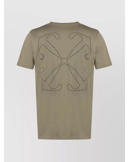 Off-White c/o Virgil Abloh Green Cotton Ribbed Crew-Neck T-Shirt for men