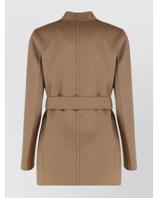 Max Mara Natural Camel Hair Belted Short Jacket