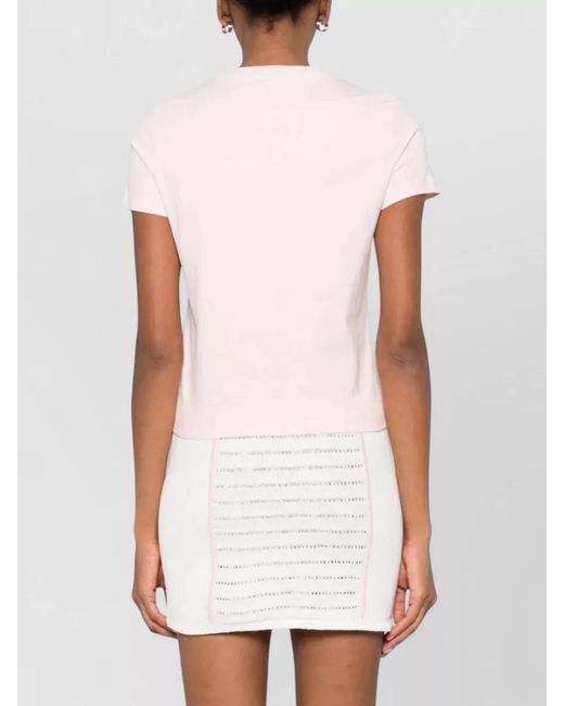 Casablanca Pink Graphic Cotton Fitted T-Shirt