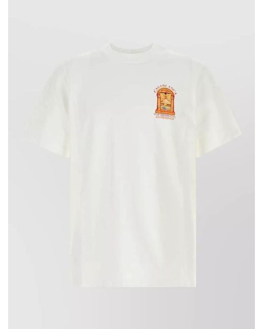 Casablanca White Organic Cotton T-Shirt for men