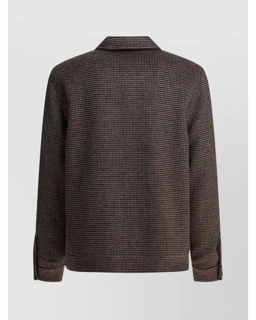 Vince Brown Houndstooth Shirt Jacket for men