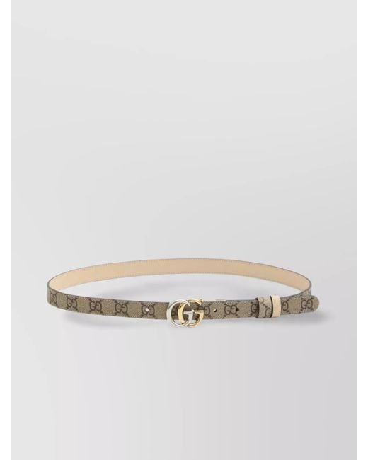Gucci Natural Leather Reversible Thin Belt
