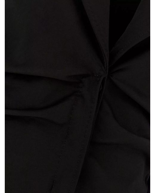 Tom Ford Black Gathered Tailored Maxi Dress