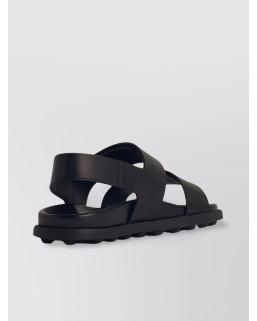 Tod's Black Leather Slingback Sandals