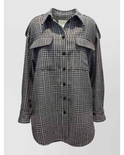 Stella McCartney Gray Wool Overshirt Longline Plaid Design