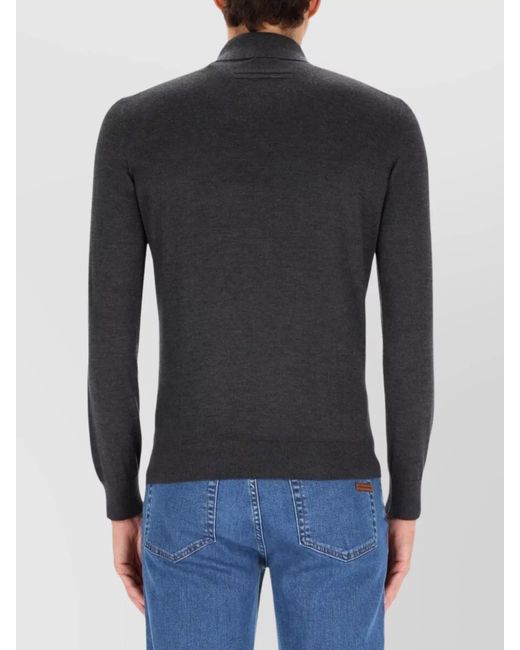 Zegna Blue Cashmere Silk Polo Shirt for men