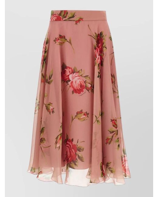 Dolce & Gabbana Pink Bouquet Rose Skirt