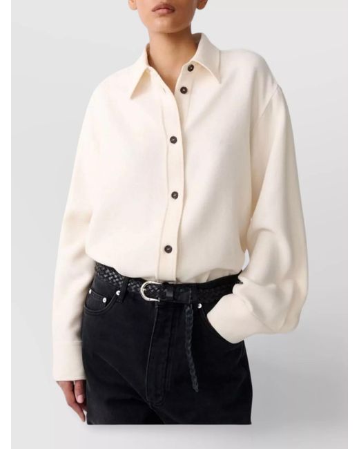 Studio Nicholson Natural Wool Long-Sleeve Shirt