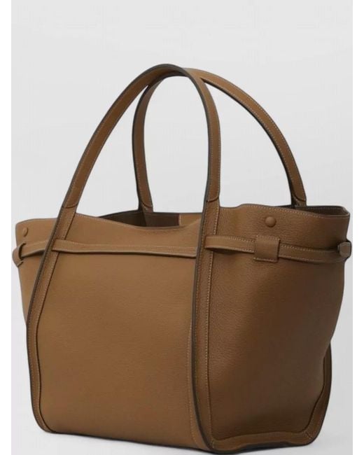 Tod's Brown Medium T Signature Leather Shopping Tote