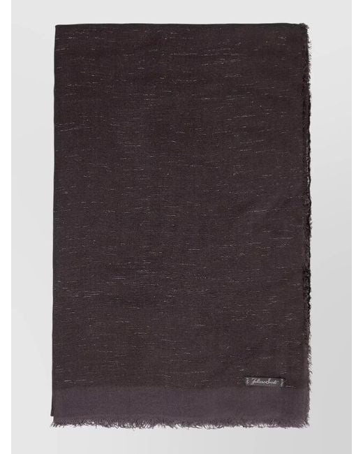 Faliero Sarti Brown Diamantina Rectangular Scarf Lurex Fringe
