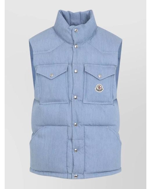Moncler Blue Envional Padded Vest Technical Layering Piece for men