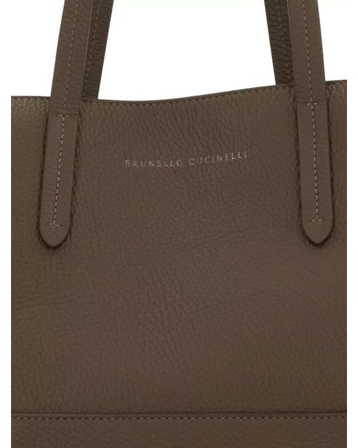 Brunello Cucinelli Brown Leather Shoulder Bag