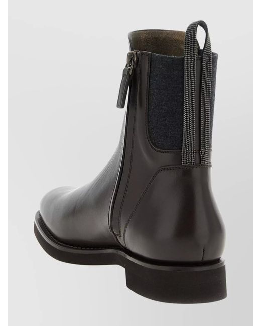 Brunello Cucinelli Stylish Ankle Boots Pull Tab in Black | Lyst UK