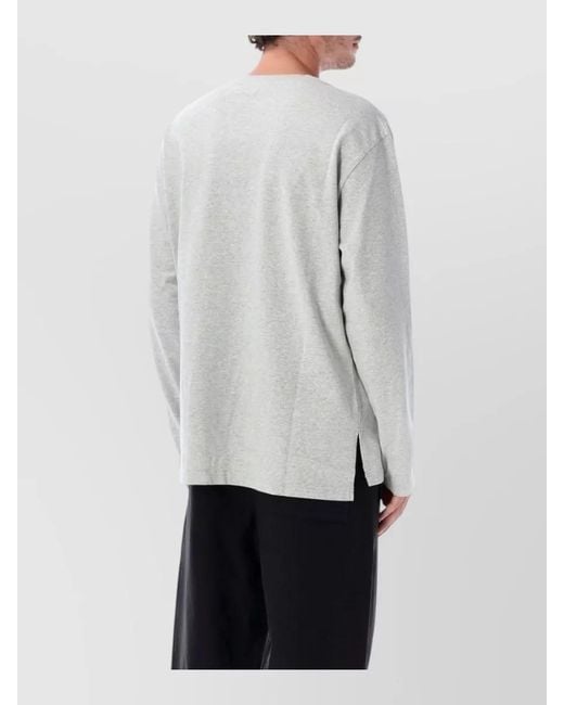 Champion Gray Reverse Weave Long Sleeve Patch Pocket T-Shirt for men