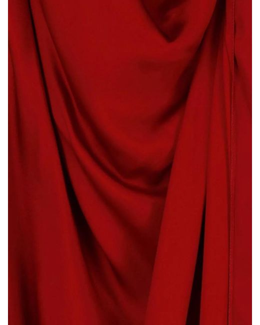 Maison Margiela Red Mid Length Dress Round Neck