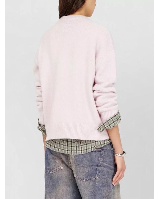 DIESEL Pink Wool Blend Crewneck Sweater