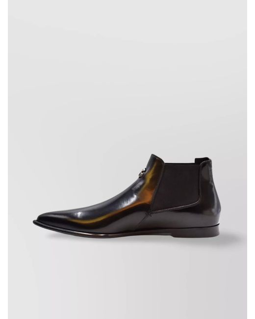 Dolce & Gabbana Black Leather Boots for men