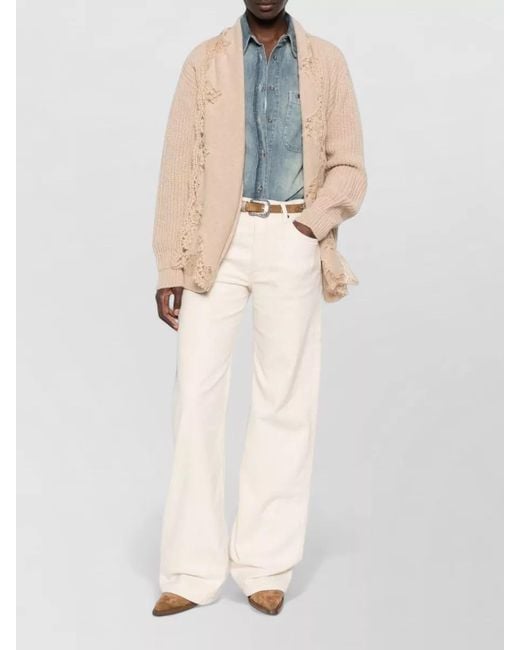 ERMANNO FIRENZE Natural Cardigan Long Sleeves Relaxed Fit Lace Detailing