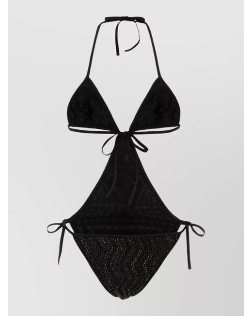 Missoni Black Metallic Trikini Bodysuit