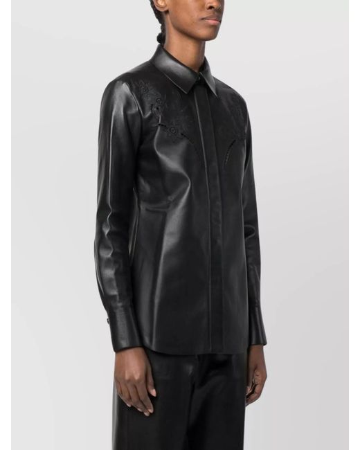 Chloé Black Leather Shirt