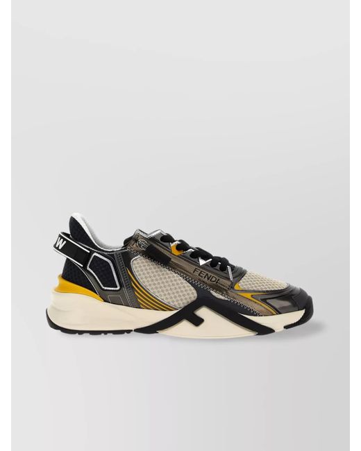 Fendi Men's Streamlined Sneakers Featuring Contrast Panels