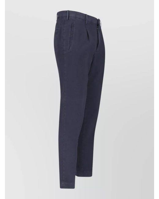Incotex Blue Straight Leg Pants Front Pockets Back Pocket for men