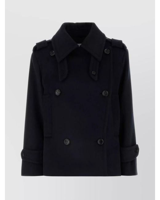 Max Mara Blue Cashmere Wool Short Coat