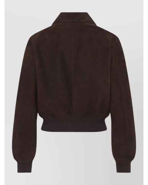 Tom Ford Brown Lamb Suede Bomber Jacket