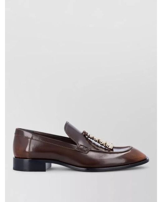 Loewe Brown Edge Calfskin Loafers Coil Detail