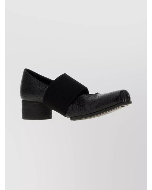 Uma Wang Black Leather Ballet Pumps