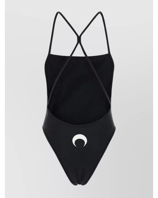 MARINE SERRE Black Logo Swimsuit