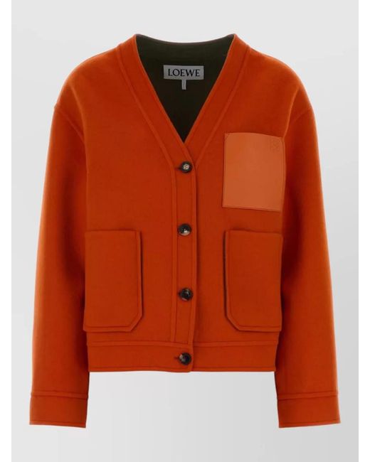 Loewe Orange Cashmere Wool Cardigan