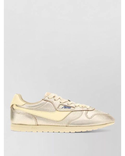 Autry Natural Leather Windspin Low Top Lace Up Sneakers
