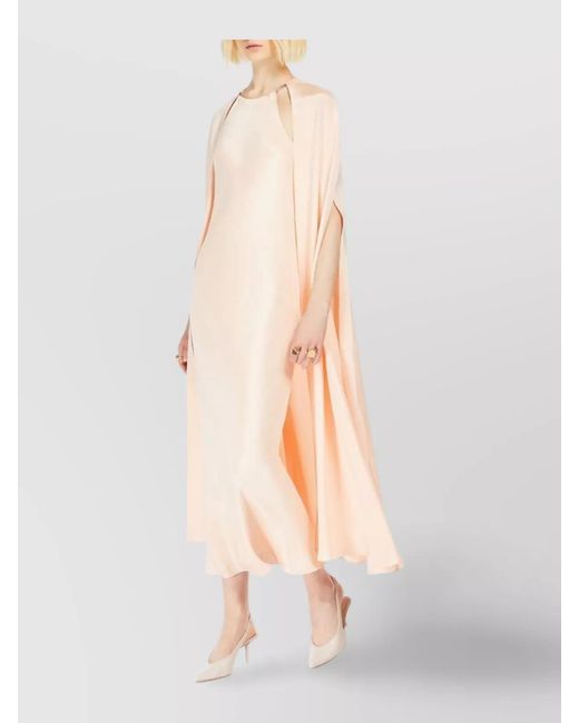 Max Mara Natural Silk Cape Detail Mini Dress