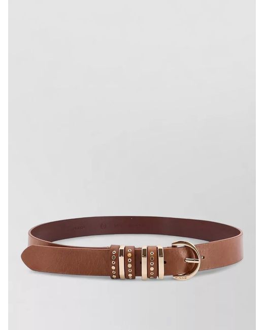 Pinko Brown Adjustable Belts Multiple Loops Smooth Studs