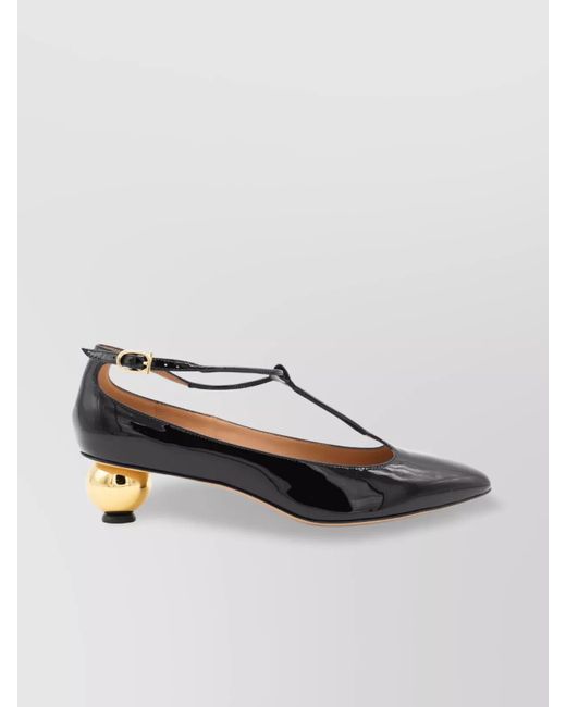 Ferragamo Multicolor Round Toe T-Bar Strap Heel