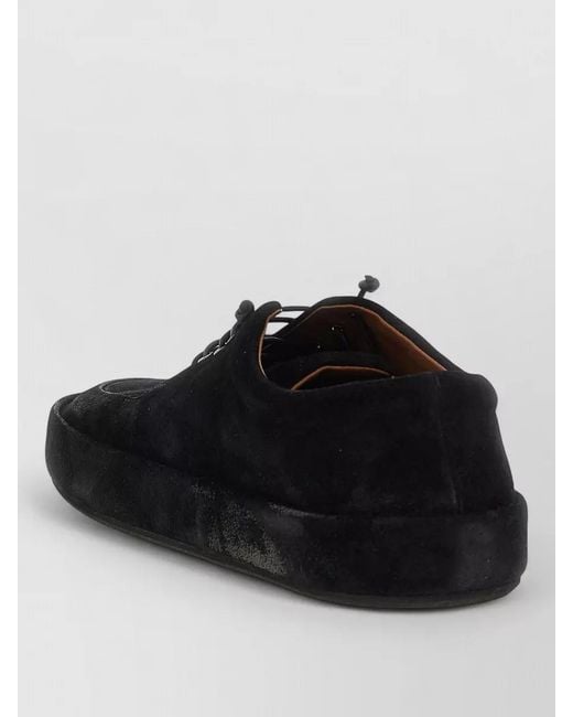 Marsèll Black Cassapelle Suede Derby Shoes Rubber Sole for men