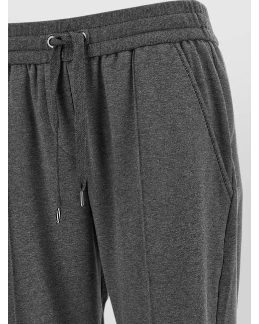 Brunello Cucinelli Gray Flared High Rise Cropped Track Joggers