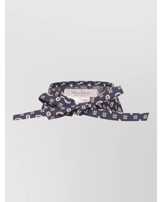 Max Mara Metallic Adjustable Paisley Bow Tie Accessory