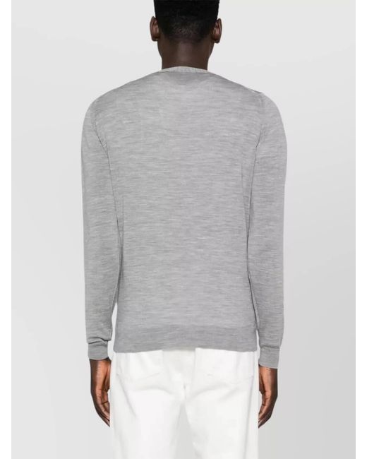 John Smedley Gray Merino Wool Turtleneck Sweater for men