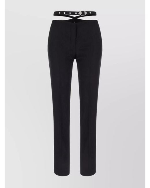 The Attico Blue Virgin Wool Slim-Fit Trousers