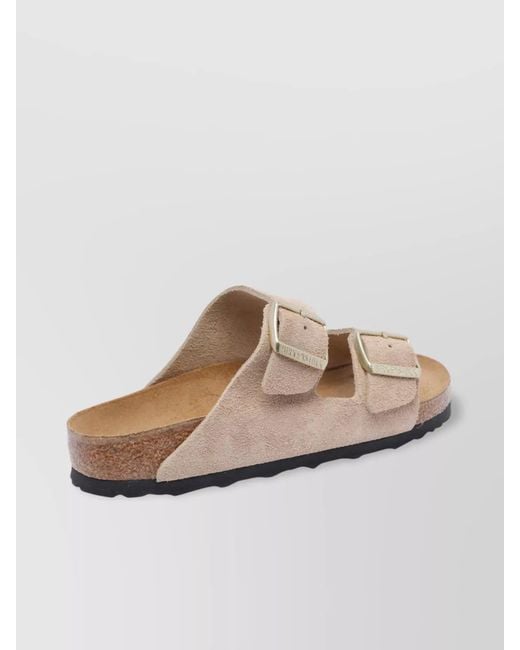 Birkenstock Natural Suede Leather Sandals